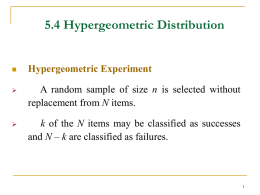 5.4 Hypergeometric Distribution