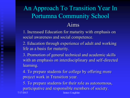 An Approach To Transition Year In Portumna Community School