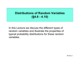 Probability and Statistical Distributions