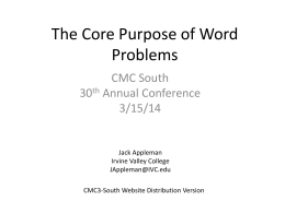 Better Word Problems - CMC\^3-S