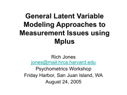 General Latent Variable Modeling Approaches to Measurement