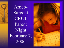 Arnco-Sargent CRCT Parent Night