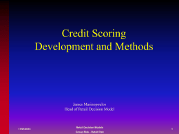 Credit Scoring Development and Methods