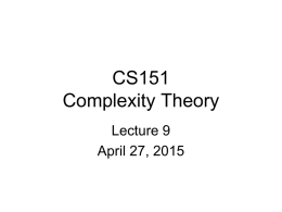 CS151 Lecture 1 - California Institute of Technology