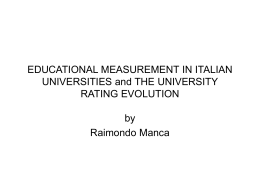 EDUCATIONAL MEASUREMENT IN ITALIAN UNIVERSITIES and …