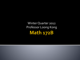 Math 172A lecture 1 - UCLA Department of Mathematics