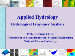 Applied Hydrology Rainfall Analysis - RSLAB-NTU