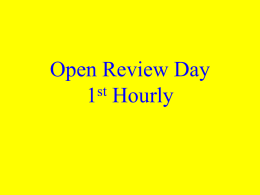 Open Review Day 1st Hourly