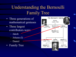 The Bernoulli Legacy A Journey into the Life and Times of