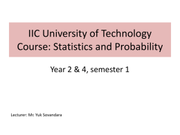 IIC University of Technology Course: Statistics and
