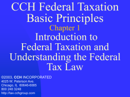 Introduction to Federal Taxation and Understanding the