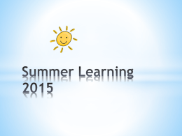 Summer Learning 2015 - Snoqualmie Valley School District