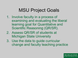 MSU process goals