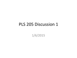 PLS 205 Discussion 1 - Plant Sciences Department
