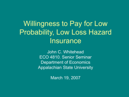 Willingness to Pay for Low Probability, Low Loss Hazard