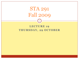 STA 291 Fall 2007