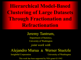 Hierarchical Model-Based Clustering of Large Datasets
