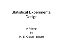 Statistical Experiment Design