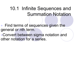 7.1 Sequences and Series