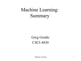 Machine Learning CSCI 5622