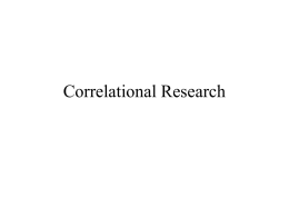 Correlational Research - University of Massachusetts Amherst