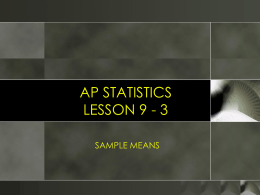 P. STATISTICS LESSON 9 -3