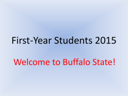 Academic Advisement - Buffalo State Orientation