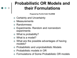 Probabilistic OR Models and their Formulations