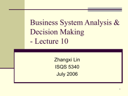 Business System Analysis & Decision Making
