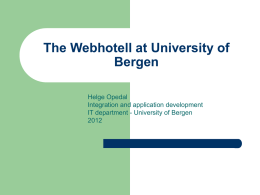 Webhotell services” - Universitetet i Bergen