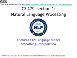 CS 401R, section 1: Natural Language Processing