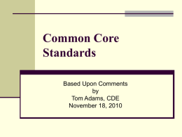Common Core Standards - Tehama County Department Of …