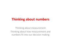Thinking about numbers