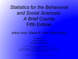 Statistics for the Behavioral and Social Sciences: A Brief