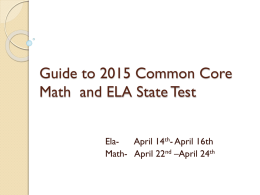 Guide to 2015 Common Core Math State Test