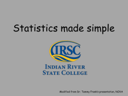 Statistics made simple - Dr. Jennifer Capers, PhD