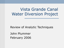 Vista Grande Canal Water Diversion Project
