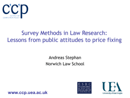 Survey Methods: Lessons from public attitudes to price fixing