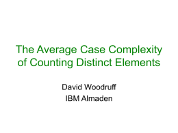 The Average Case Complexity of Counting Distinct Elements
