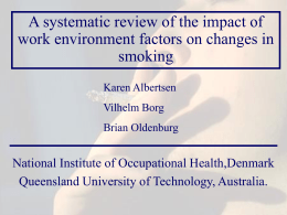 A systematic review of the impact of work environment
