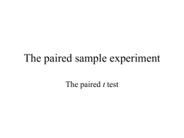 The paired sample experiment - Department of Mathematics