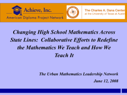 NCTM 2008 Algebra II - The Charles A. Dana Center