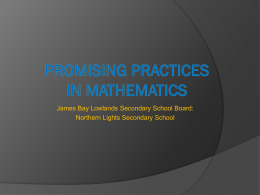 Promising Practices In Mathematics