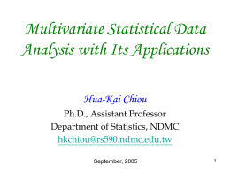 Multivariate Statistics with Data Analysis for Academic