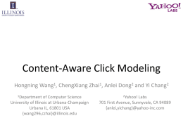 Content-Aware Click Modeling - University of Illinois at