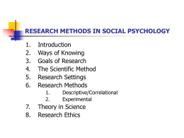 INTRODUCTION TO RESEARCH METHODS IN PERSONALITY …