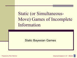 Static Games of Complete Information