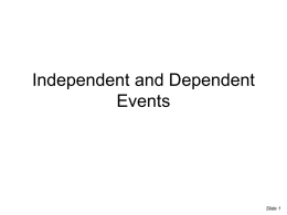 Independent and Dependent Events