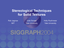 Stereological Techniques for Solid Textures