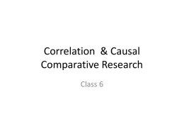 Correlation & Causal Comparative Research
